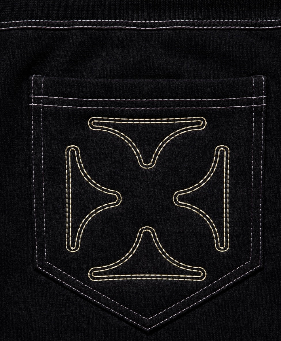 Contrast Stitch Hooded Tracksuit - Black Full Set