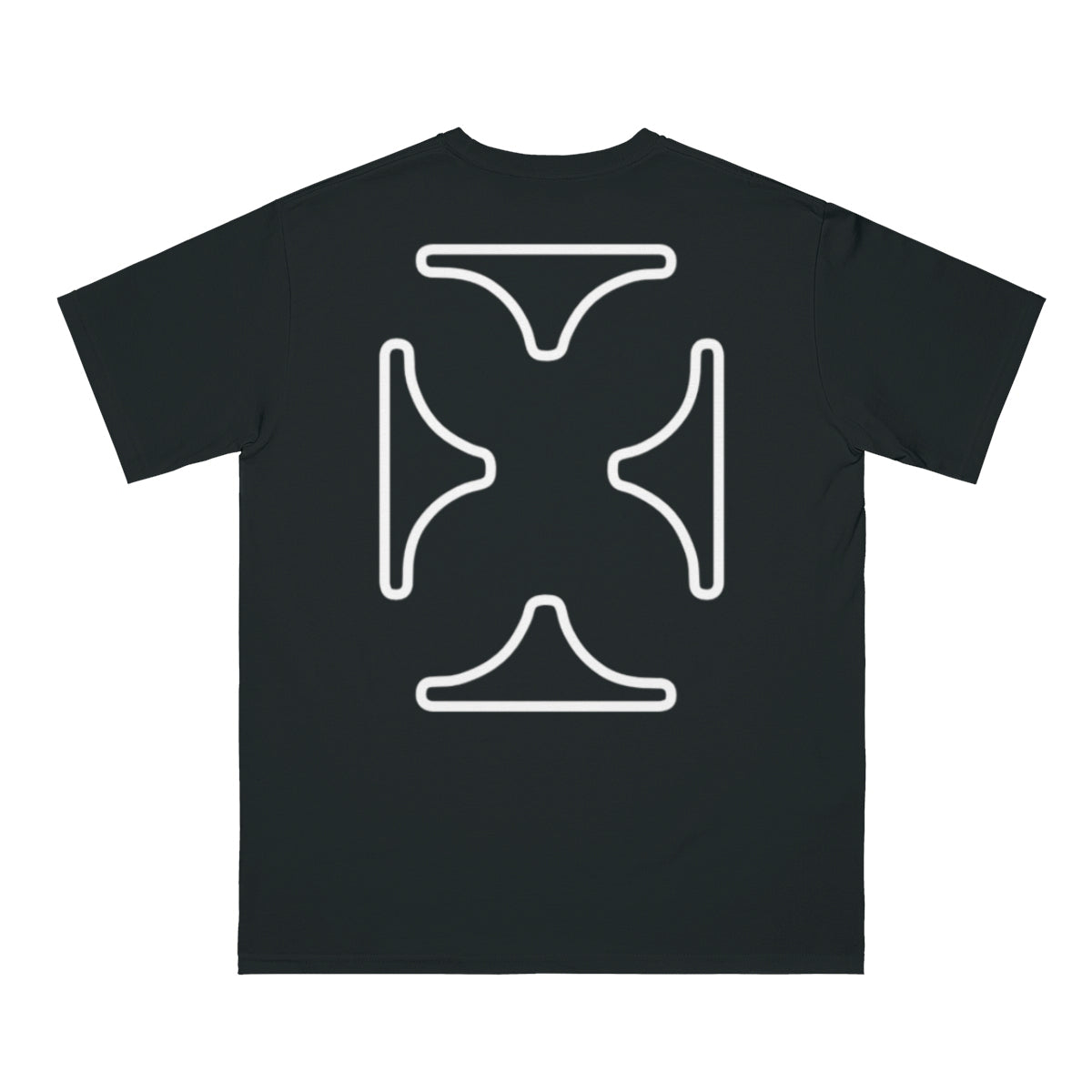 Back of Black Devoto T- shirt with White graphic