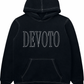 Contrast Stitch Hooded Tracksuit - Black Full Set