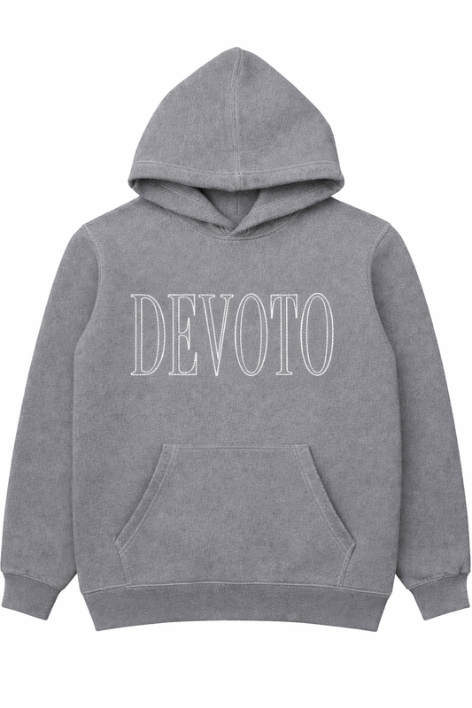 Contrast Stitch Hooded Tracksuit - Grey Full Set