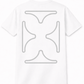 Mens White and Grey Graphic T Shirt