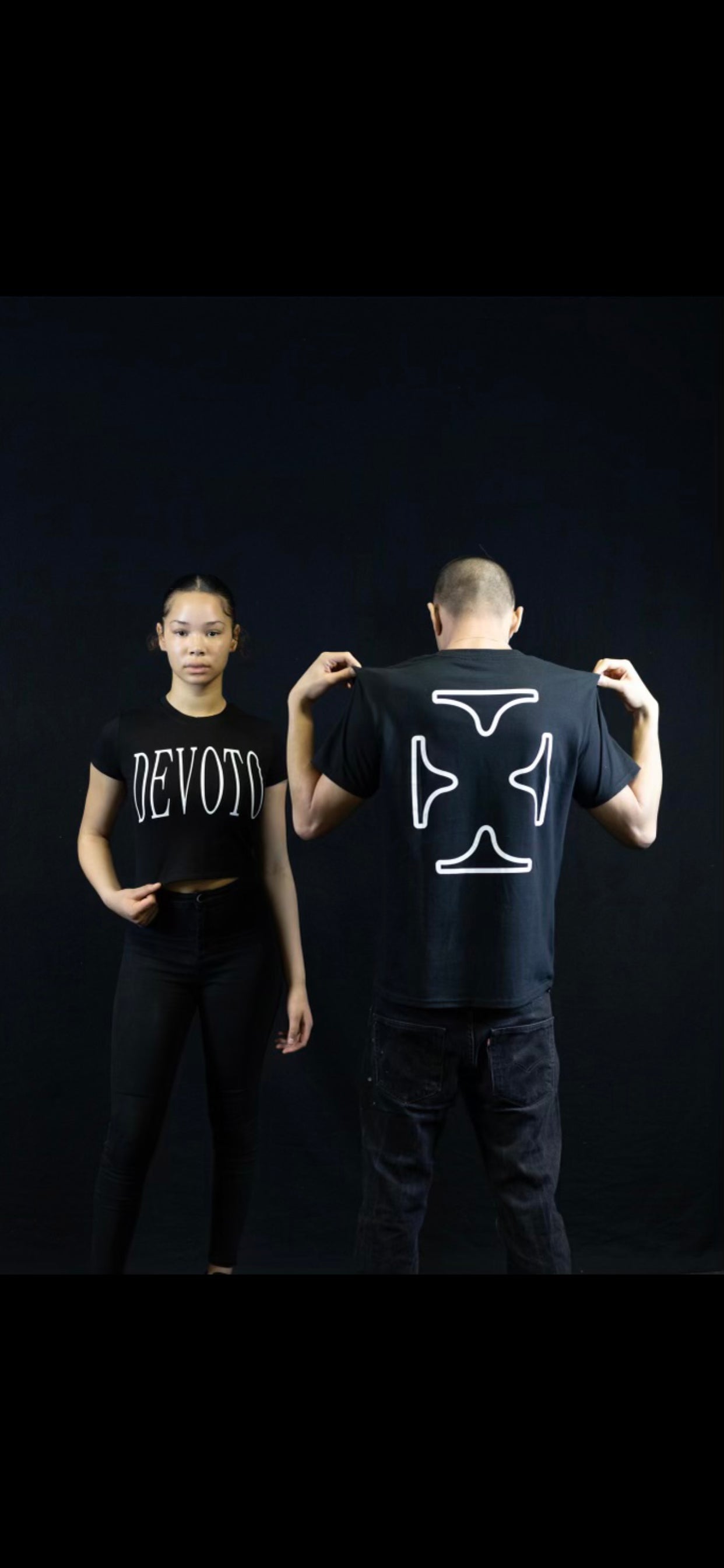 Devoto Banner with black pink graphic tee