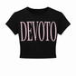 Women’s Pink and White Graphic Black crop top