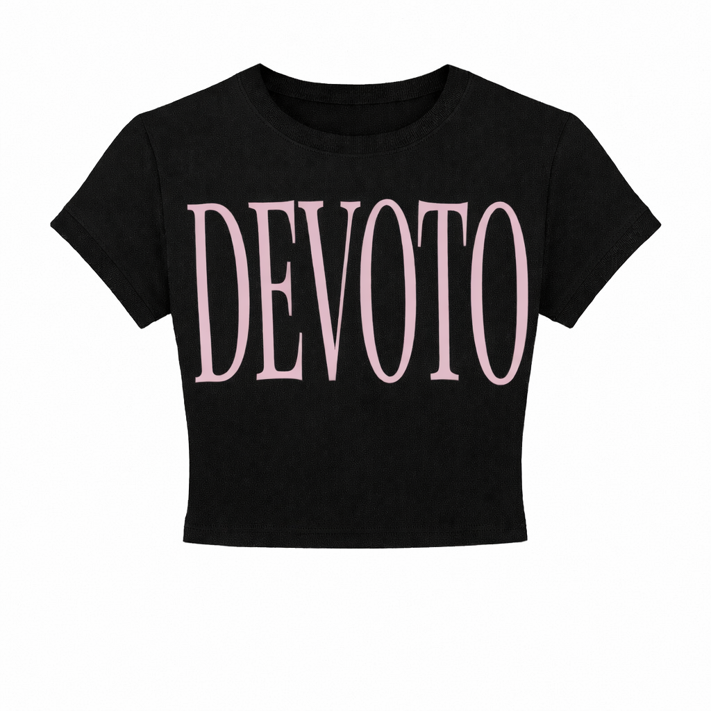 Women’s Pink and White Graphic Black crop top