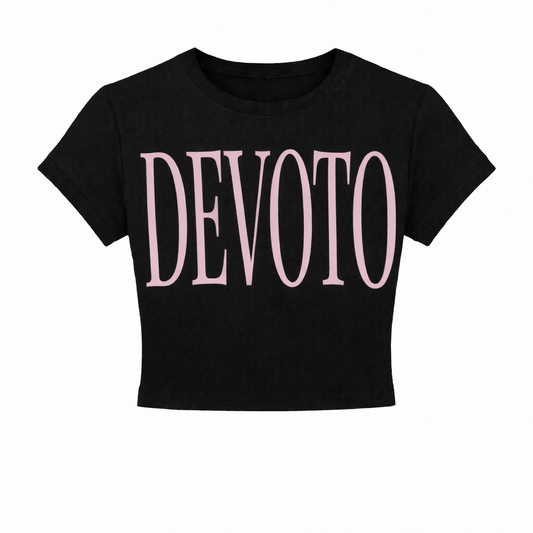 Women’s Pink and White Graphic Black crop top