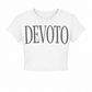 Women’s White and Grey Graphic Crop Top