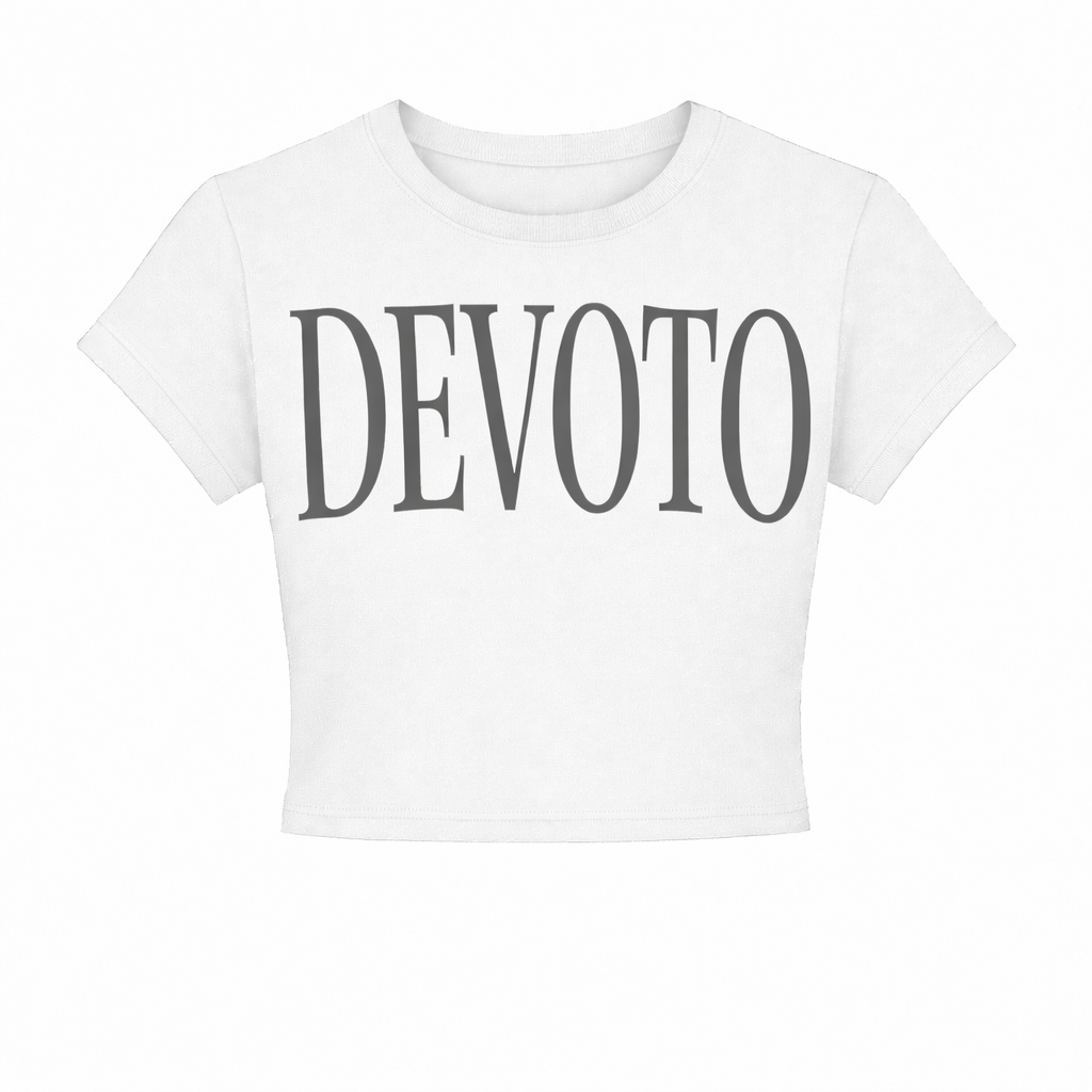 Women’s White and Grey Graphic Crop Top