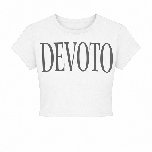 Women’s White and Grey Graphic Crop Top