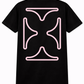 Mens Dark Grey/ Pink Graphic Black T- Shirt