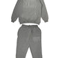 Contrast Stitch Hooded Tracksuit - Grey Full Set