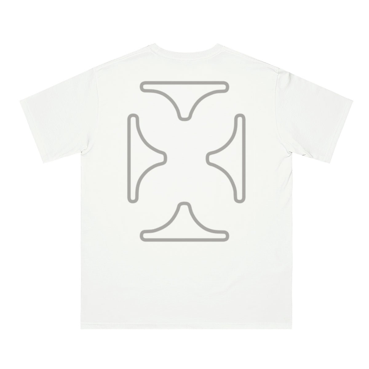 Mens White and Grey Graphic T Shirt
